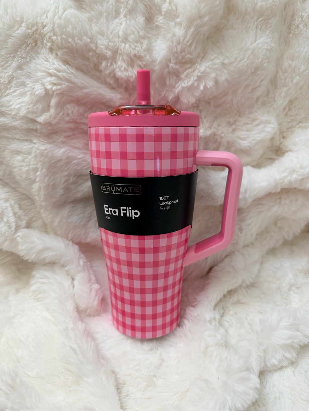 BrüMate Era Flip Travel Mug - Pink Gingham